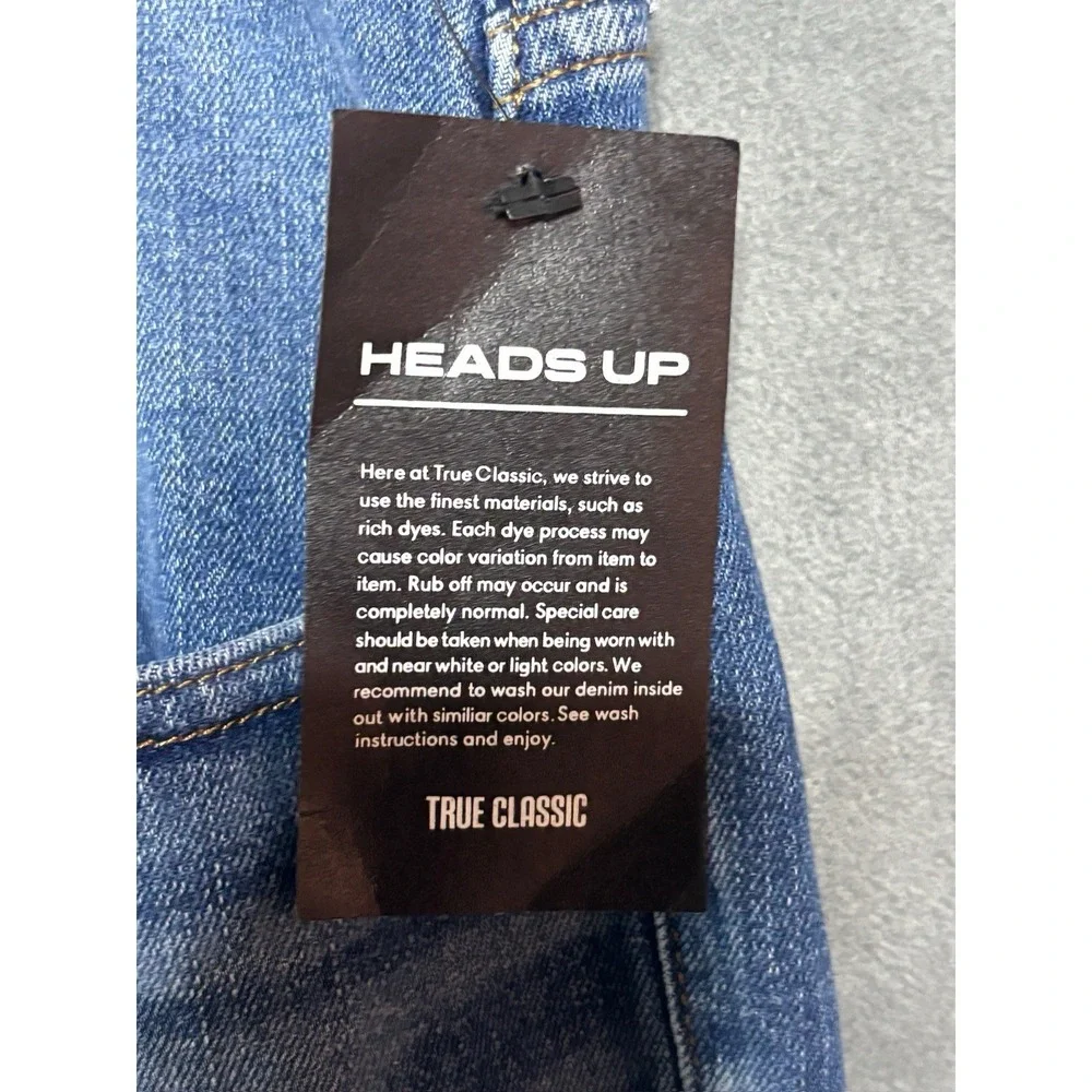 NEW True Classic Jeans Men's 38x32 Straight Leg Stretch Comfort Rayon Blend NWT
